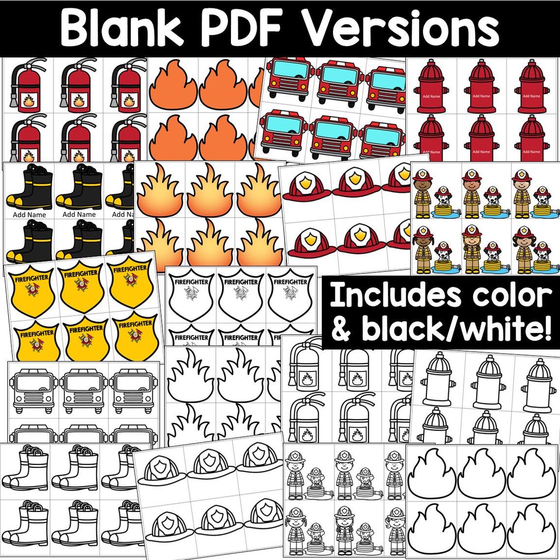 Editable Firefighter Name Tags - Fire Safety Week Printable Badges ...