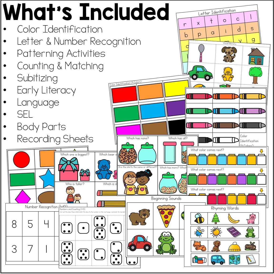 Preschool Assessment Kit - Pre-k Skills and Kindergarten Readiness ...