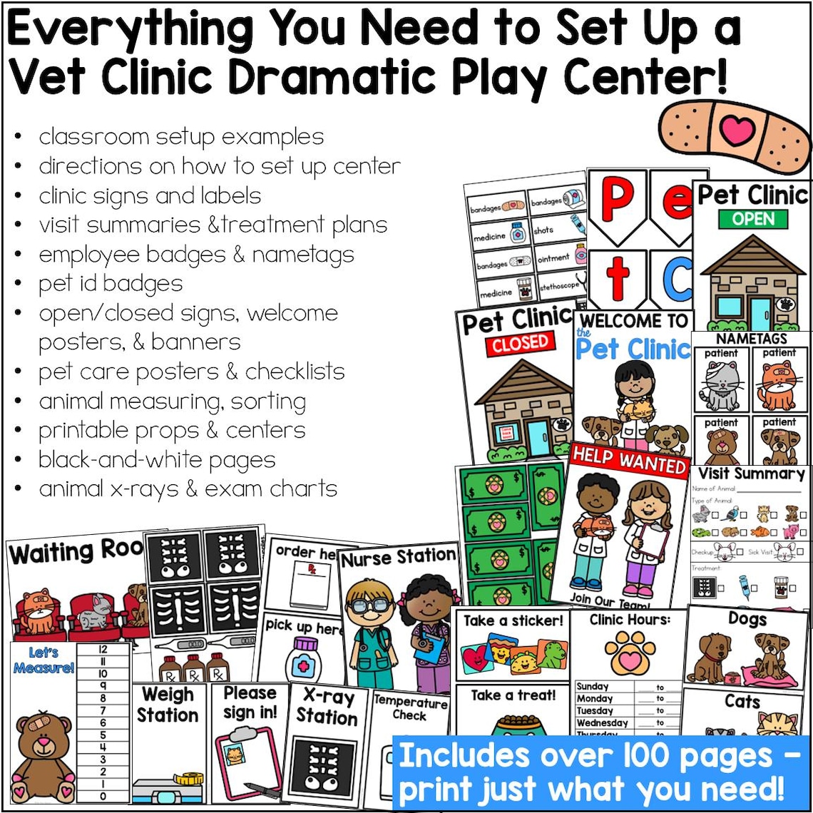Dramatic Play Vet Printables - Pretend Play Pet Clinic for Preschool ...