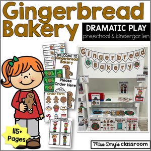 Gingerbread Bakery Dramatic Play Center - Christmas Pretend Play Printable for Preschool & Kindergarten