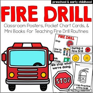 Rutynowe ćwiczenia przeciwpożarowe – wizualizacje i zajęcia – przedszkole, zerówka, historia społeczna o bezpieczeństwie pożarowym – znaki i miniksiążeczka