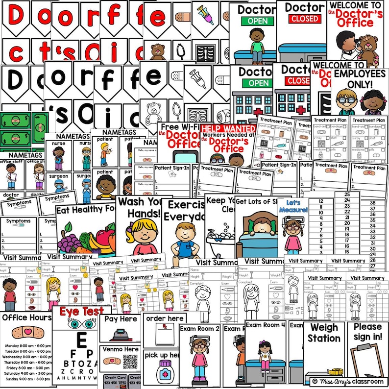 Doctor's Office Dramatic Play Printables - Preschool Pretend Play Kit ...
