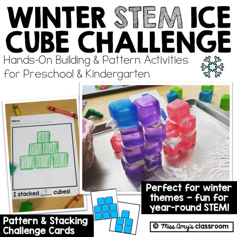 Winter STEM Ice Cube Challenge - Easy Preschool Engineering & Building ...
