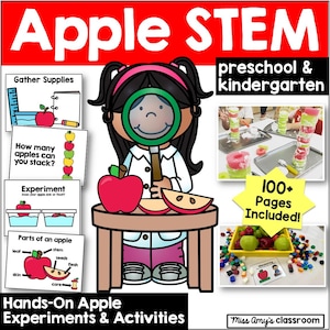 Apple STEM Math Centers: Preschool Kindergarten Fall Activities