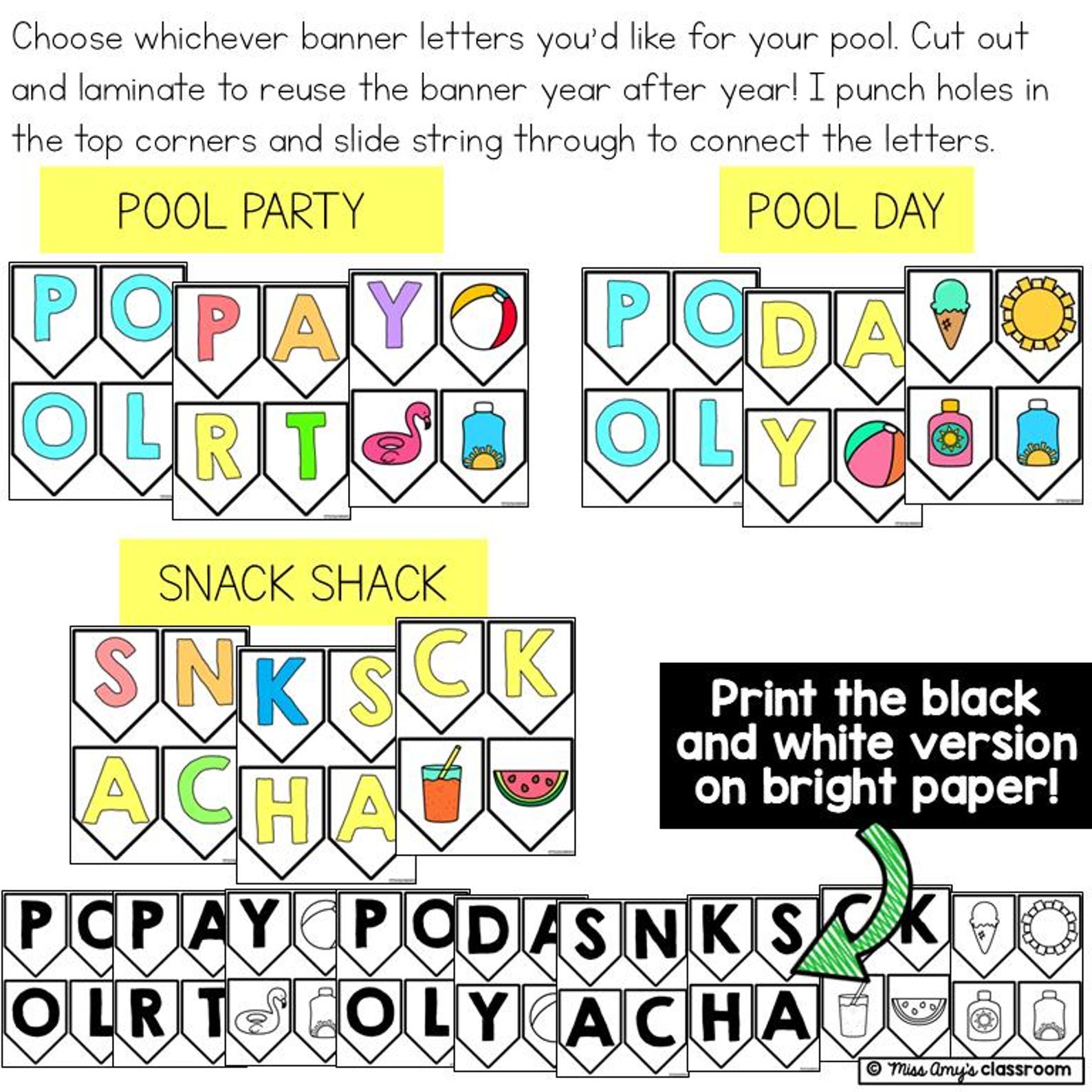 Pool Party Pretend Play Printables: Summer Dramatic Play Kit (120 ...