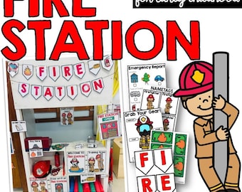 Fire Station Dramatic Play Center - Firefighter & Fire Safety Activities, Community Helpers - Preschool, Kindergarten Printable