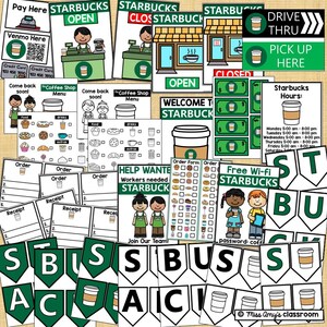 Starbucks Themed Dramatic Play Coffee Shop Printables - Pretend Play ...