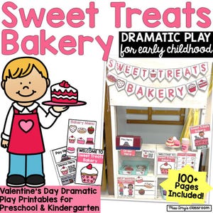 Sweet Treats Bakery: Valentine's Day Bakery Pretend Play Printables (PDF)