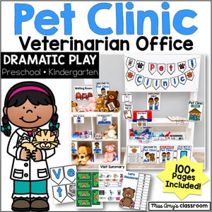 Dramatic Play Vet Printables - Pretend Play Pet Clinic for Preschool & Homeschool