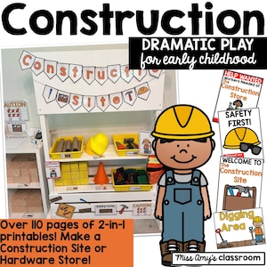 Construction Site/Hardware Store Dramatic Play Printables - Construction Birthday Party Printables
