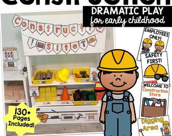 Construction Site Dramatic Play Printables: Preschool Learning (PDF)