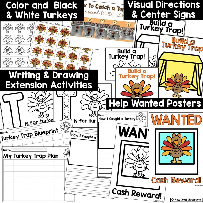 How to Catch a Turkey STEM Activity: Preschool Thanksgiving - Etsy