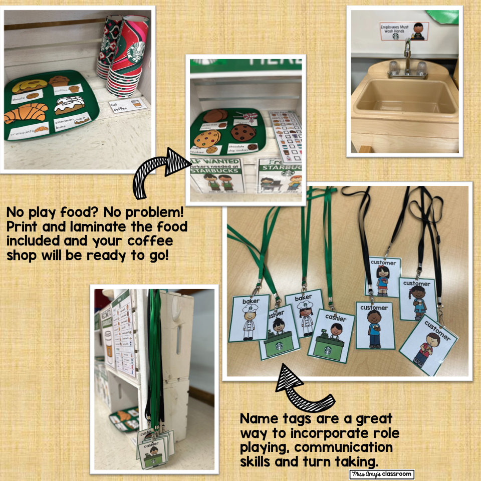 Starbucks Themed Dramatic Play Coffee Shop Printables Pretend Play for ...