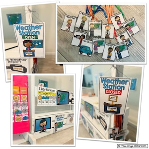 classroom weather charts, weather calendar printables, weather station dramatic play