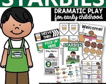 Coffee Shop Dramatic Play Center: Printable Cafe Pretend Play (PDF)
