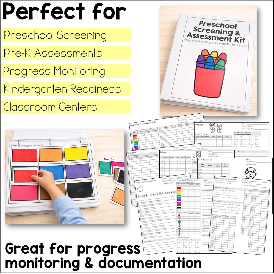 Preschool Assessment Kit - Pre-k Skills and Kindergarten Readiness ...