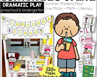 Lemonade Stand Dramatic Play Printables: Summer Pretend Play Center (PDF)