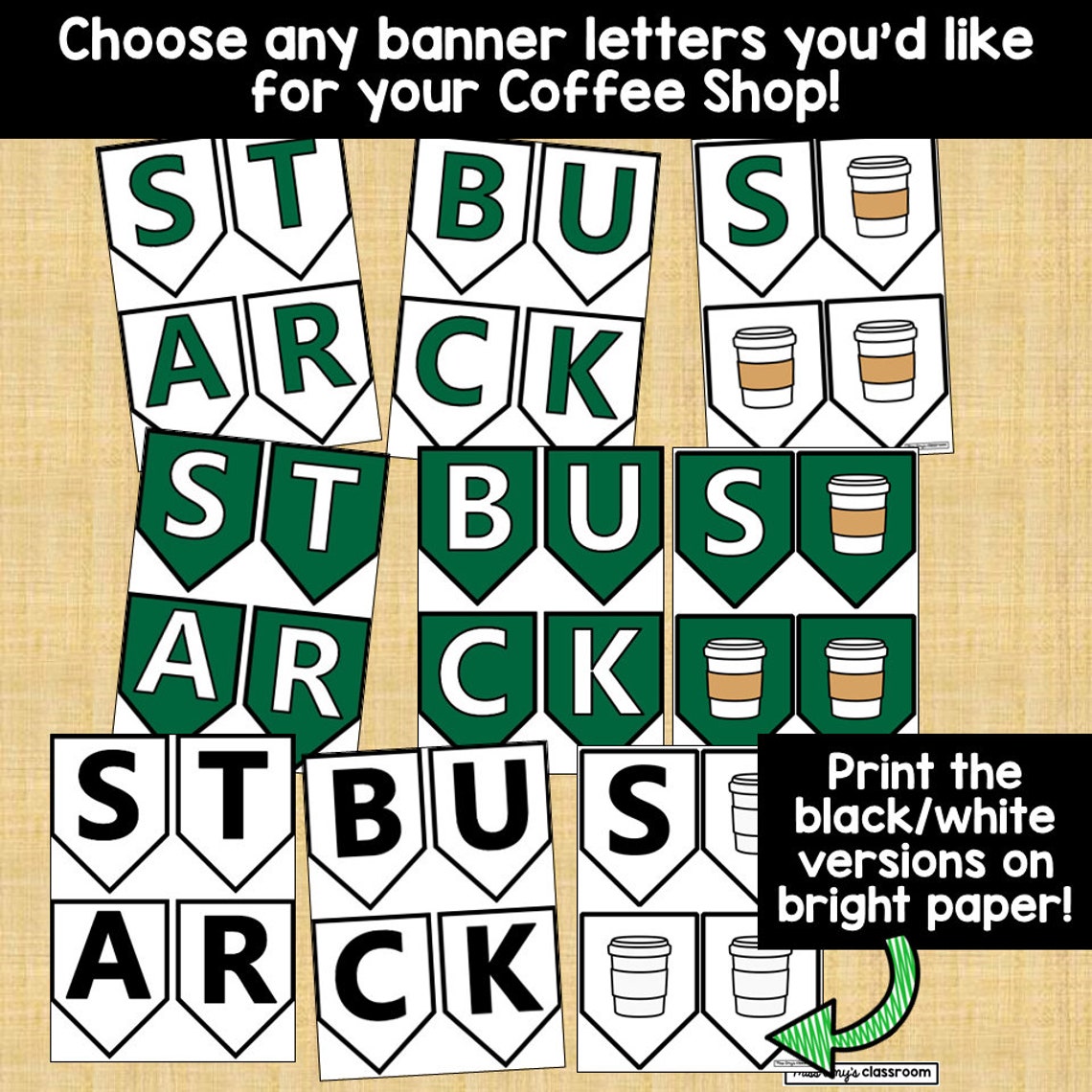 Starbucks Themed Dramatic Play Coffee Shop Printables Pretend Play for ...