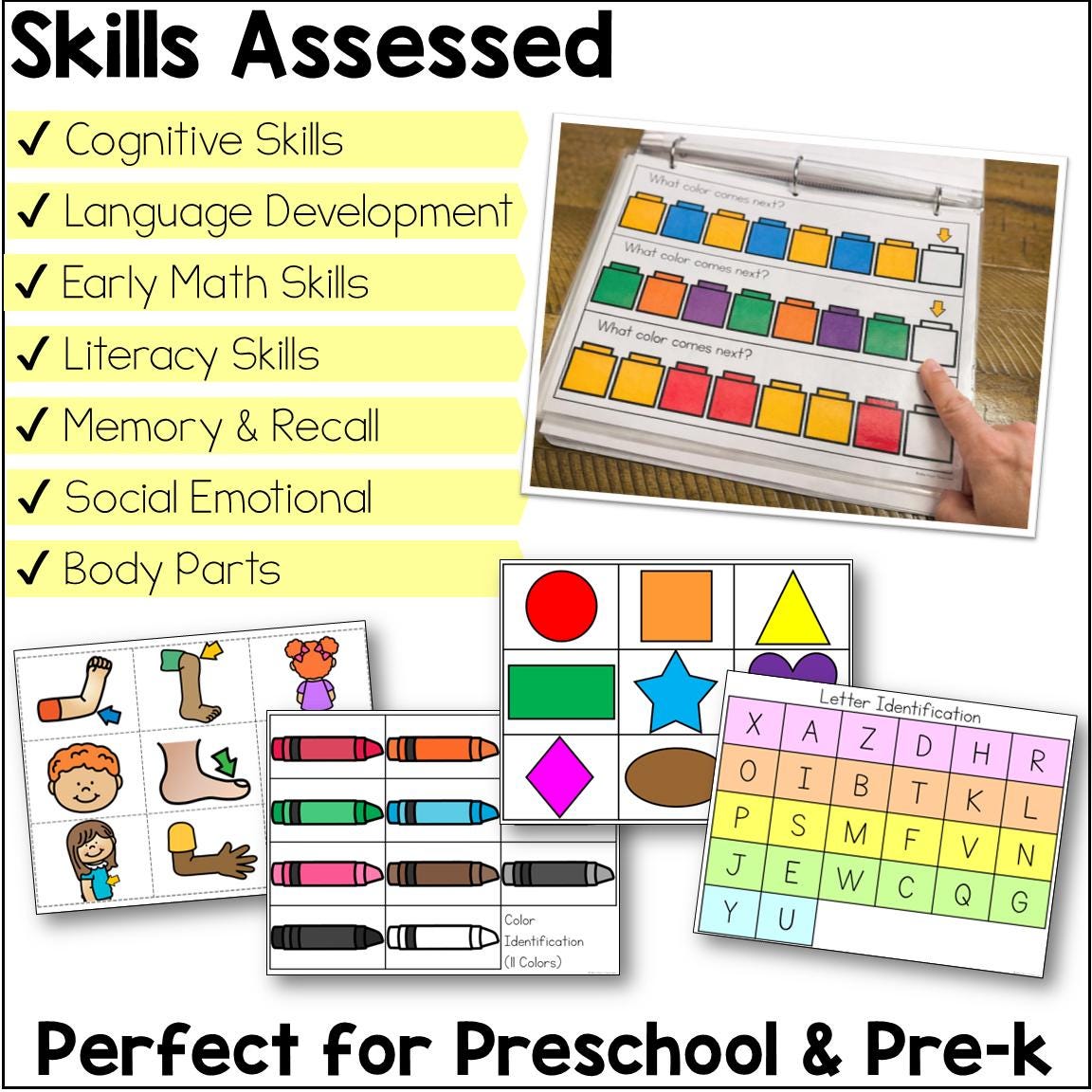 Preschool Assessment Kit - Pre-k Skills and Kindergarten Readiness ...
