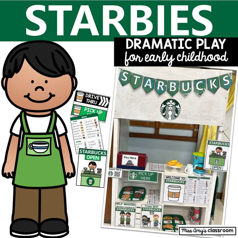 Starbucks Themed Dramatic Play Coffee Shop Printables Pretend Play for ...