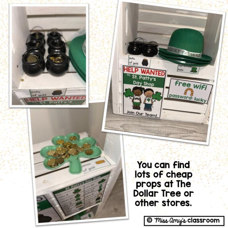 St. Patrick's Day Dramatic Play Shop: Preschool March Pretend Play (PDF ...