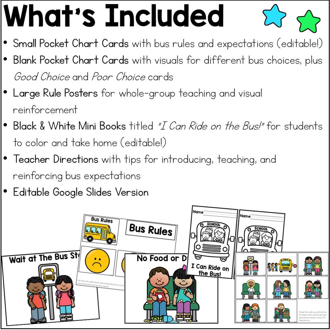 Bus Rules & Expectations – Posters, Teaching Tools, Visual Supports ...