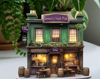 Personalized Irish Pub Acrylic Sign: Custom Bar Decor, St. Patrick's Day Gift