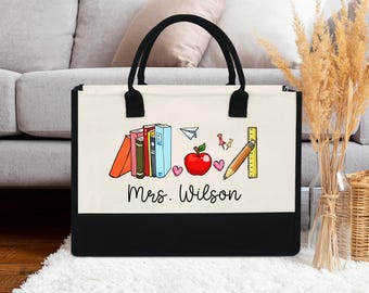 Personalisierte Lehrer Tragetasche: Canvas Schulgeschenk