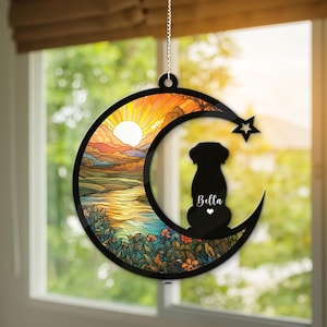 Personalized Loss Of Dog Sympathy Gift, Custom Dog Memorial Suncatcher, Dog Memorial Gifts, Loss of Dog Gift, Dog Remembrance Gifts