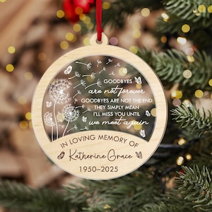 Personalized Memorial Christmas Ornament, Loss of Loved Mom Dad Remembrance Gifts, In Loving Memory Christmas Ornament, Sympathy Gifts