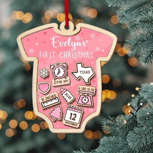 Baby&#39;s First Christmas Ornament 2025, Personalized Baby 1st Christmas Ornament, Custom New Baby Gifts, 4D Shake Babies Ornament, Baby Shower