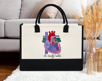 Heart Anatomy Tote Bag: Medical Doctor Gift, Nurse Appreciation