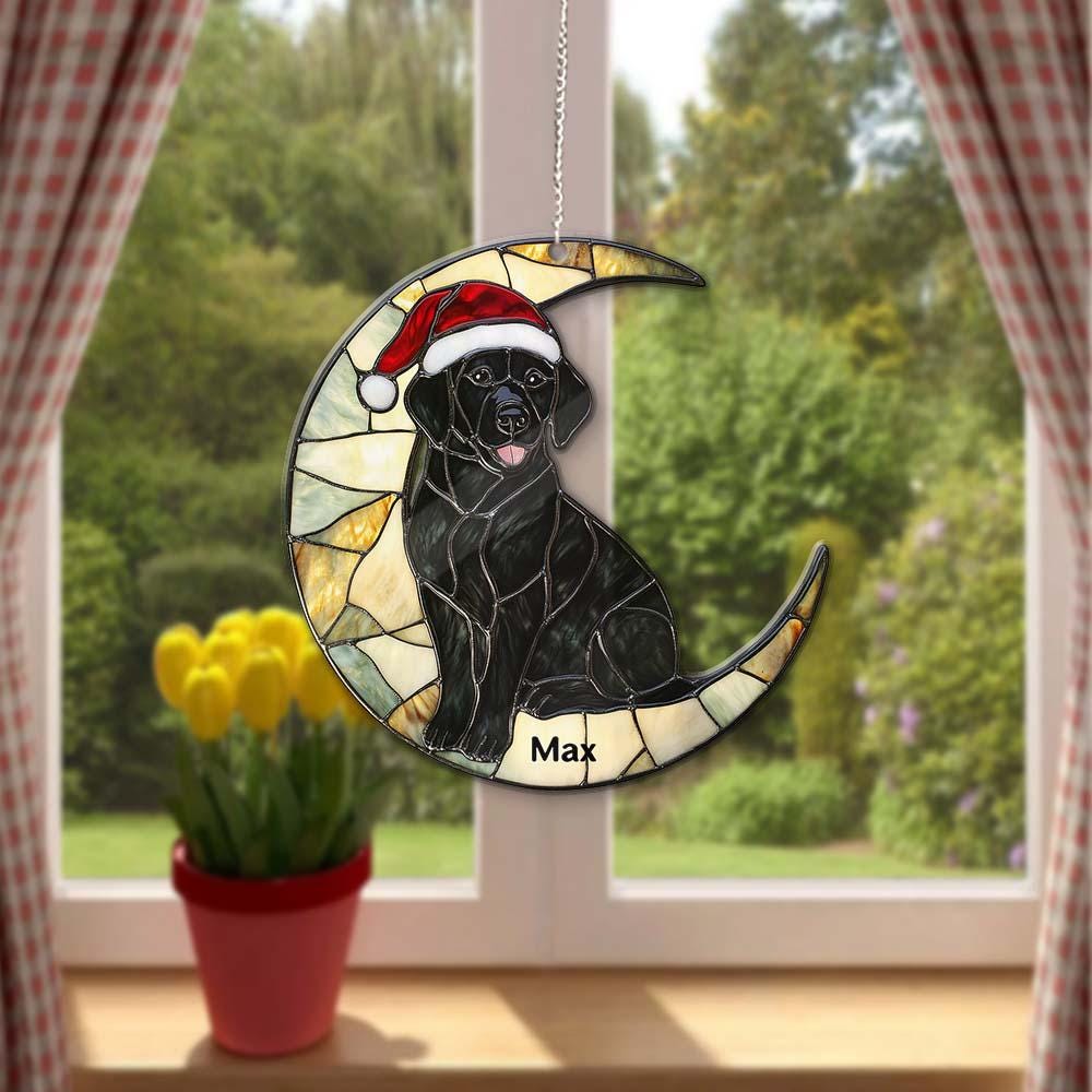 Custom Black Labrador On The Moon Ornament 2025, Custom Double-Sided