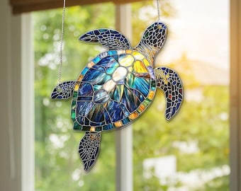 Meeresschildkröte Suncatcher: Fensterschmuck, Küstendeko aus Acryl