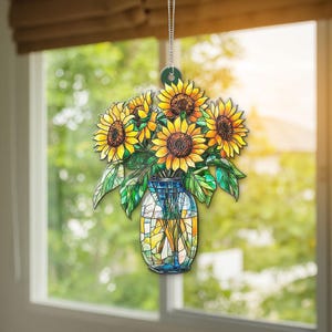 Sonnenblume Ornament, Sonnenblume Topf, Sonnenblume Hängen Dekor, Boho Sonnenblume, Einzigartige Sonnenblume Geschenk, Floral Weihnachtsverzierung, Sonnenblume