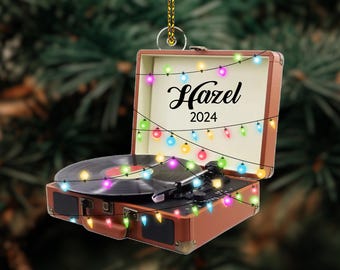 Enfeite de disco de vinil, decoração de Natal, presente retrô, presente para amantes da música, enfeite feito à mão, decoração de vinil, presente de feriado exclusivo