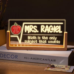 Math Teacher Gifts, Math Teacher Name Plate, Personalized Teacher Name Sign, Desk Name Plate,Math Classroom Decor Teacher Appreciation Gifts
