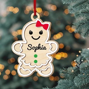 Personalized Gingerbread Christmas Ornament, Custom Gingerbread Ornament Kids Ornaments, Family Member Ornament, Couple Gingerbread Ornament