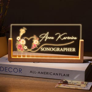 Personalized Sonographer LED Light, Custom Ultrasound Tech Name Sign, Sonographer Gift for Christmas and Birthday