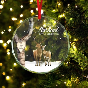 Personalized Married Glass Ornament, Married Little Christmas, Wedding Gifts, Have Yourself a Married Little Christmas Ornament,Married Gift