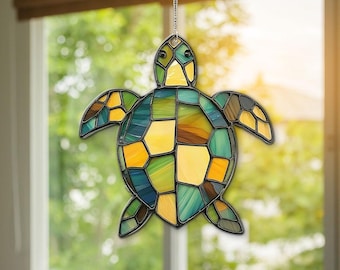 Acryl Schildkröte Fensterbehang: Küsten Home Decor