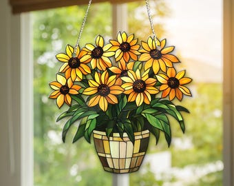 Black-Eyed Susan Window Hanging, ACRYLIC Suncatcher Black-Eyed Susan : Maryland State Flower Ornament