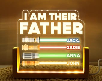 Personalized 'I Am Their Father' Night Light: Custom Kids Names Gift