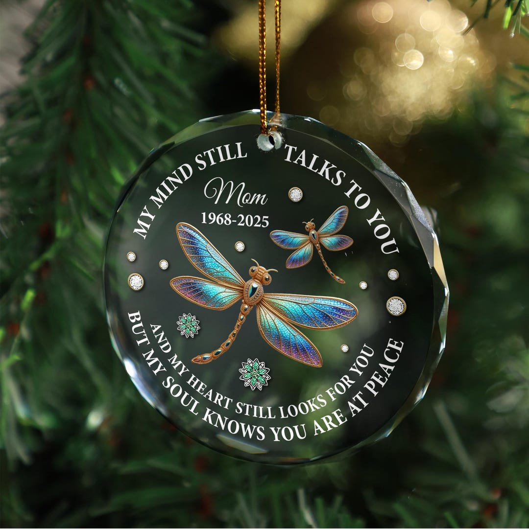 Dragonfly Memorial Ornament, Personalized Remembrance Gift for Loss of ...