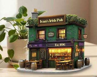 Personalized Irish Pub Miniature: Custom Bar Sign, Whiskey Decor, Irish Pub Sign, Custom Irish Bar Decor Irish Family Name Gift