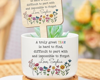Ein wirklich großartiges Team ist schwer zu finden, Mitarbeiter Wertschätzung Pflanzentopf, Team Geschenk, Team Danke, Mitarbeiter Wertschätzung, Teamwork Lehanding Geschenk