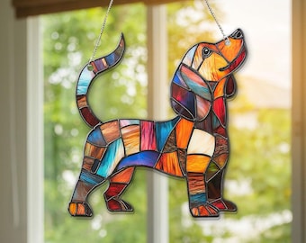Dachshund ACRYLIC Suncatcher, Dog Lover Gifts, Dachshund Gifts, Sausage Dog, Pet Memorial Ornament, Doxie Dog Decoration Miniature Dachshund