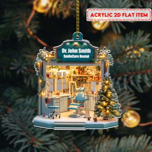 Personalized Dental 2D Flat Acrylic Ornament NOT 3D, Dentist Christmas Gift, Dental Assistant, Dental Hygienist, Dental Squad Ornament