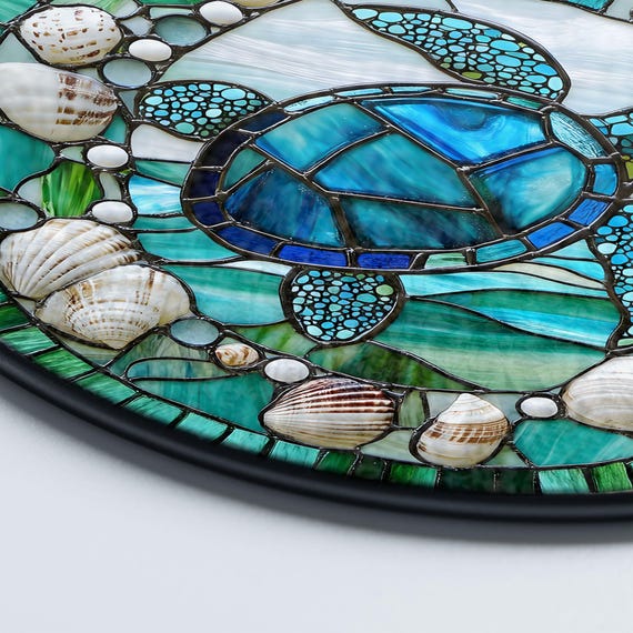 Acchiappasole Tartaruga In Stile Vetro Colorato – Suncatcher Per Finestra E Giardino Con Riflessi Arcobaleno, Regalo Per Amanti Del Mare