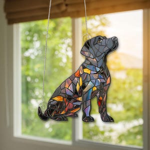 Black Lab ACRYLIC Suncatcher, Labrador Retriever Gift, Dog Suncatcher, Black Lab Decor,Memorial Dog, Pet Lover Gift, Labrador Ornament